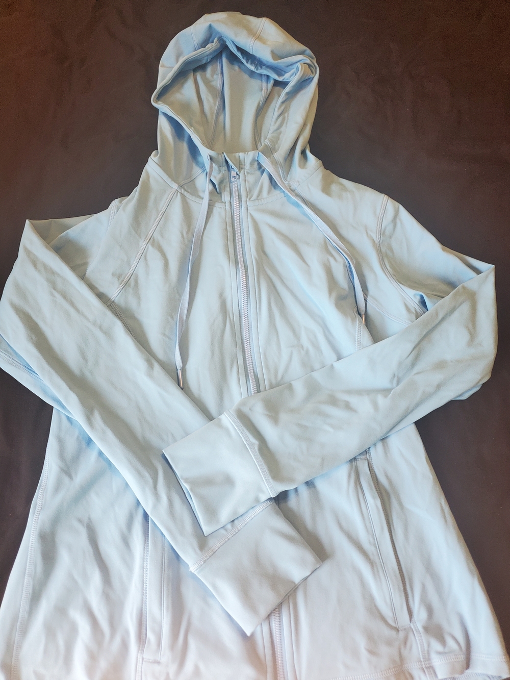 Light Blue Hooded Jacket with Full Zip